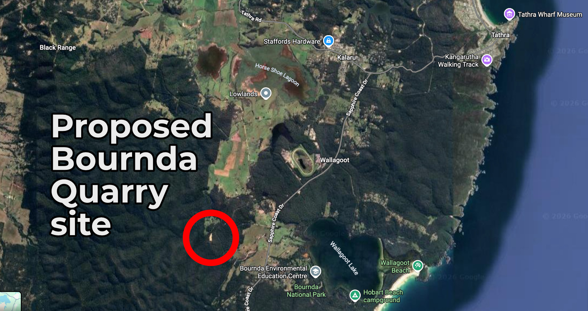 Proposed Bournda Quarry map